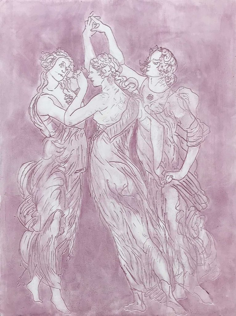 Pink Detail Botticelli Spring 32 x 48 inch